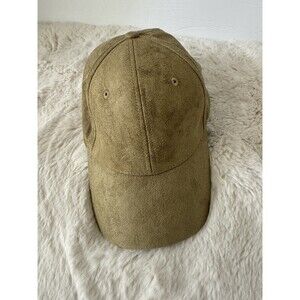 Alphalete Micro Suede Baseball Cap Hat Adjustable Strapback Beige Unisex EUC